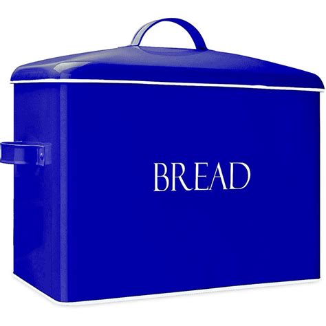 Metal Bread Box Vintage French Countertop Bread Bin, Large 